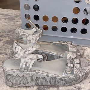 Snakeskin Coconuts by Matisse Platform Wedges